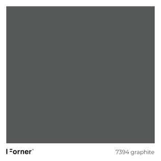 Een staal met de tekst I Forner, 7394 graphite, in donkergrijs.