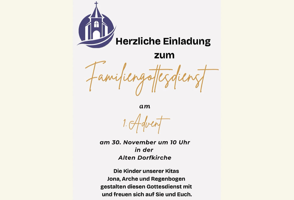 Familiengottesdienst am 1. Advent