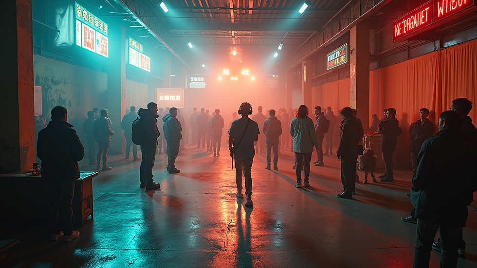 Yüksek açıdan çekilmiş, renkli ve dinamik bir reels videosu çekim sahnesi