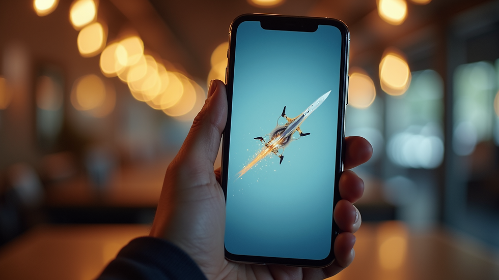 Close-up view of a smartphone screen showing a creative digital advertisement