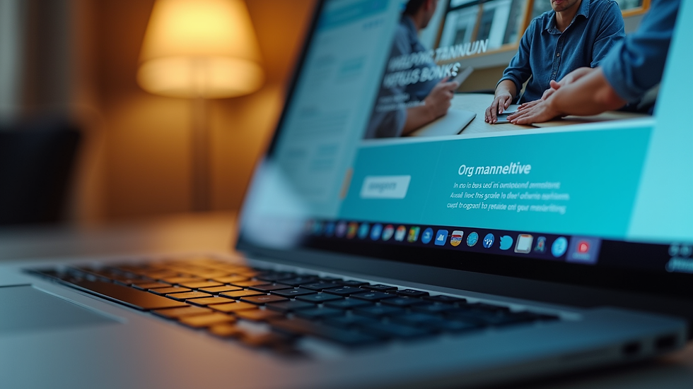 close-up view of a laptop screen showing a digital marketing campaign
