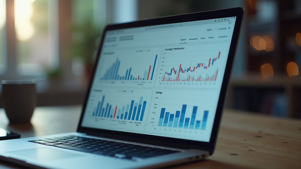 close-up view of a laptop screen showing digital marketing analytics
