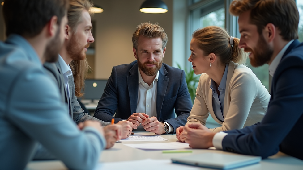 close-up view of a digital marketing team brainstorming creative ideas