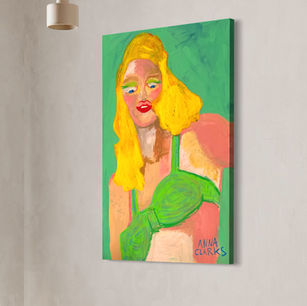 Person mit blonden Haare, 70x100, Mixed Media auf Leinwand