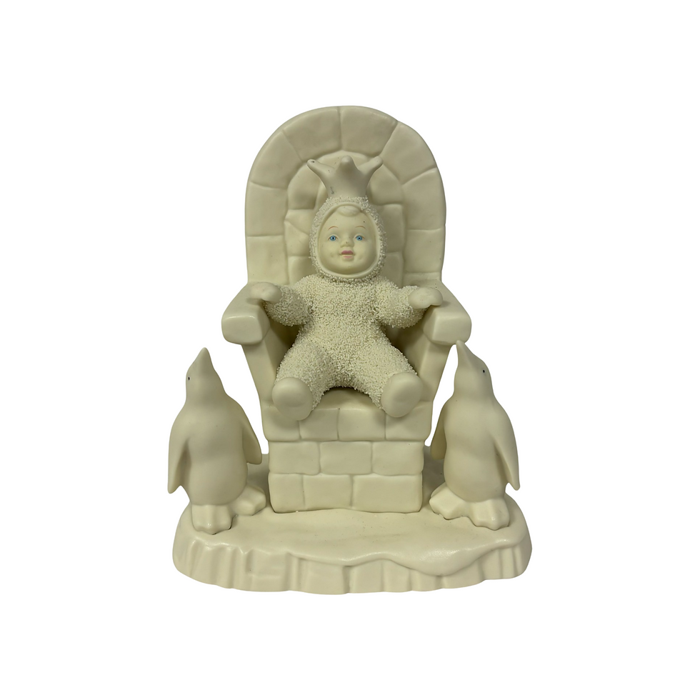 Snowbabies 'Crown Me' Figurine On Throne With Penguins Dept 56 My27B