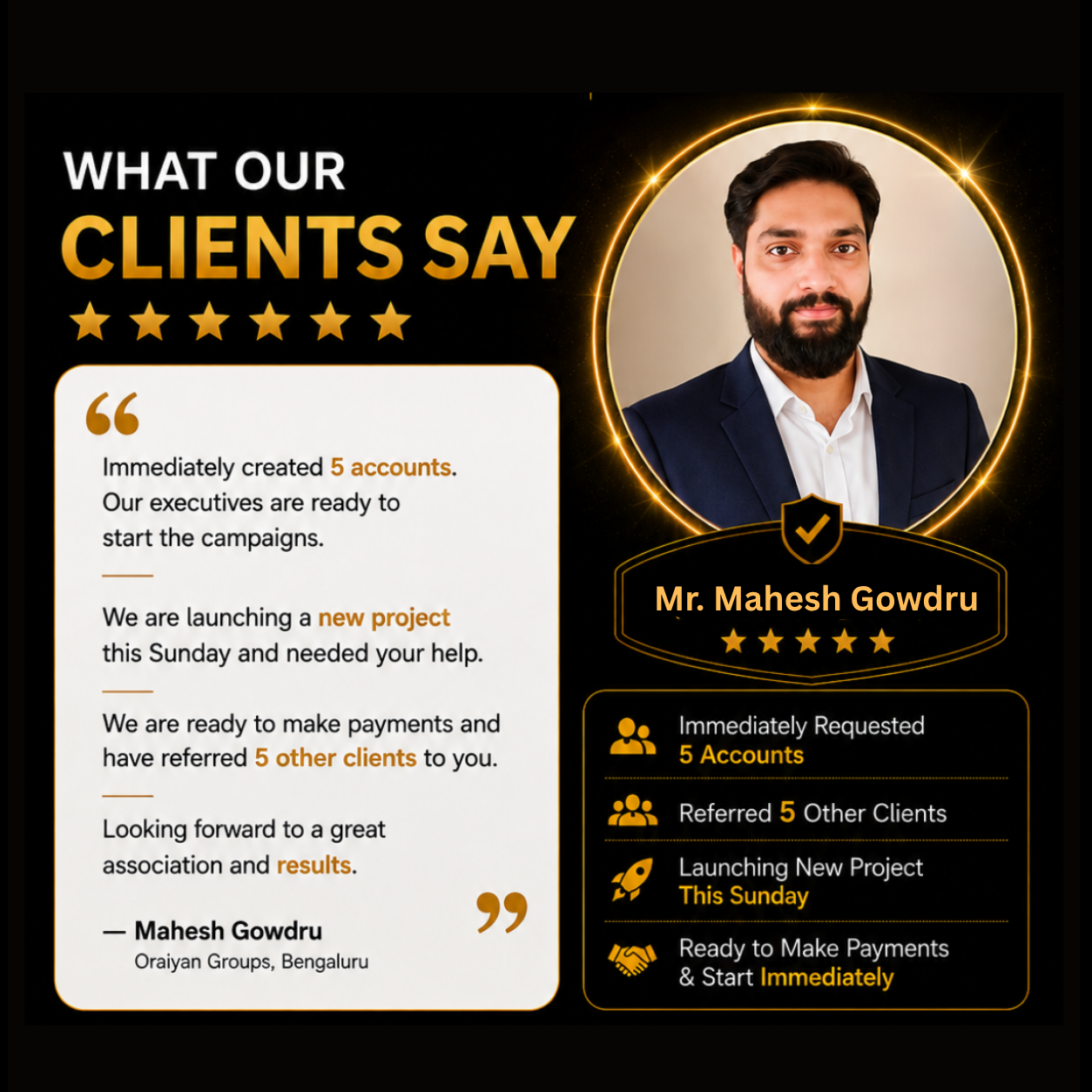 Client testimonial