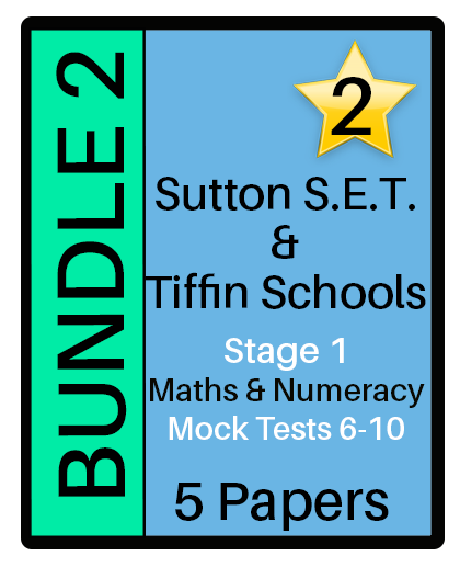 S.E.T. & Tiffin Stage 1 Maths & Numeracy - Papers 6-10 Bundle