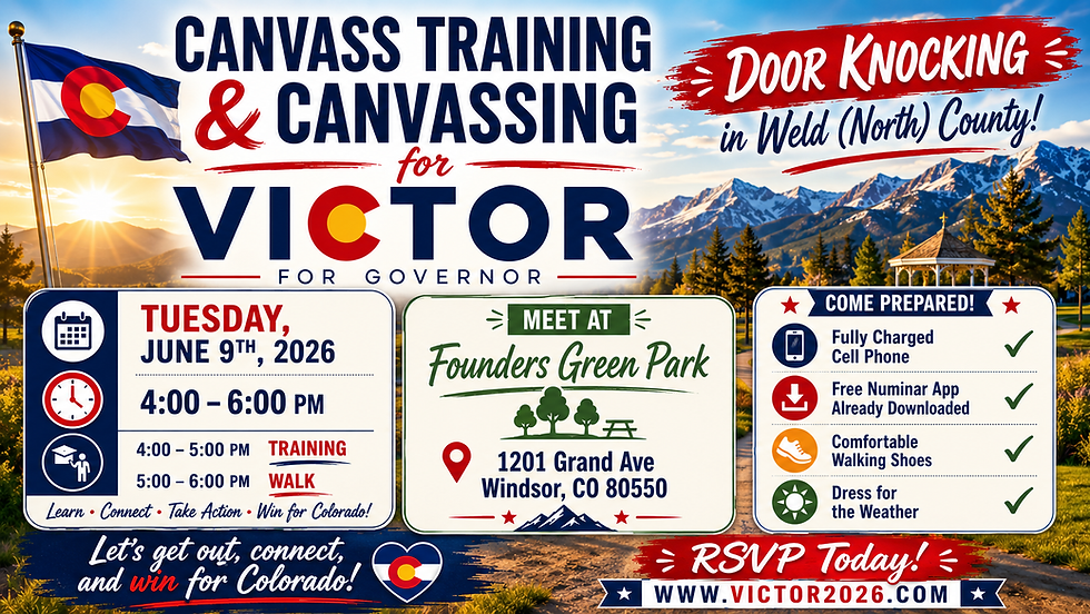 CANVASS TRAINING & CANVASSING for Victor Marx for Governor