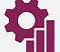 Gear and bar chart icon representing efficiency