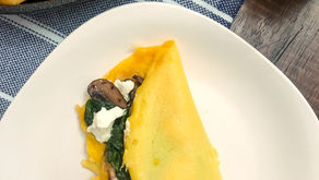 Goat Cheese, Spinach and Mushroom Omelette + The Best Breakfast Potatoes!