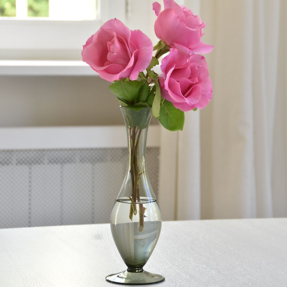 Thumbnail: midcentury grey glass soliflower vase