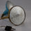 Thumbnail: Palma small vintage tablelamp aluminium blue lacquered lampshade and base flexible brass arm midcentury design marked