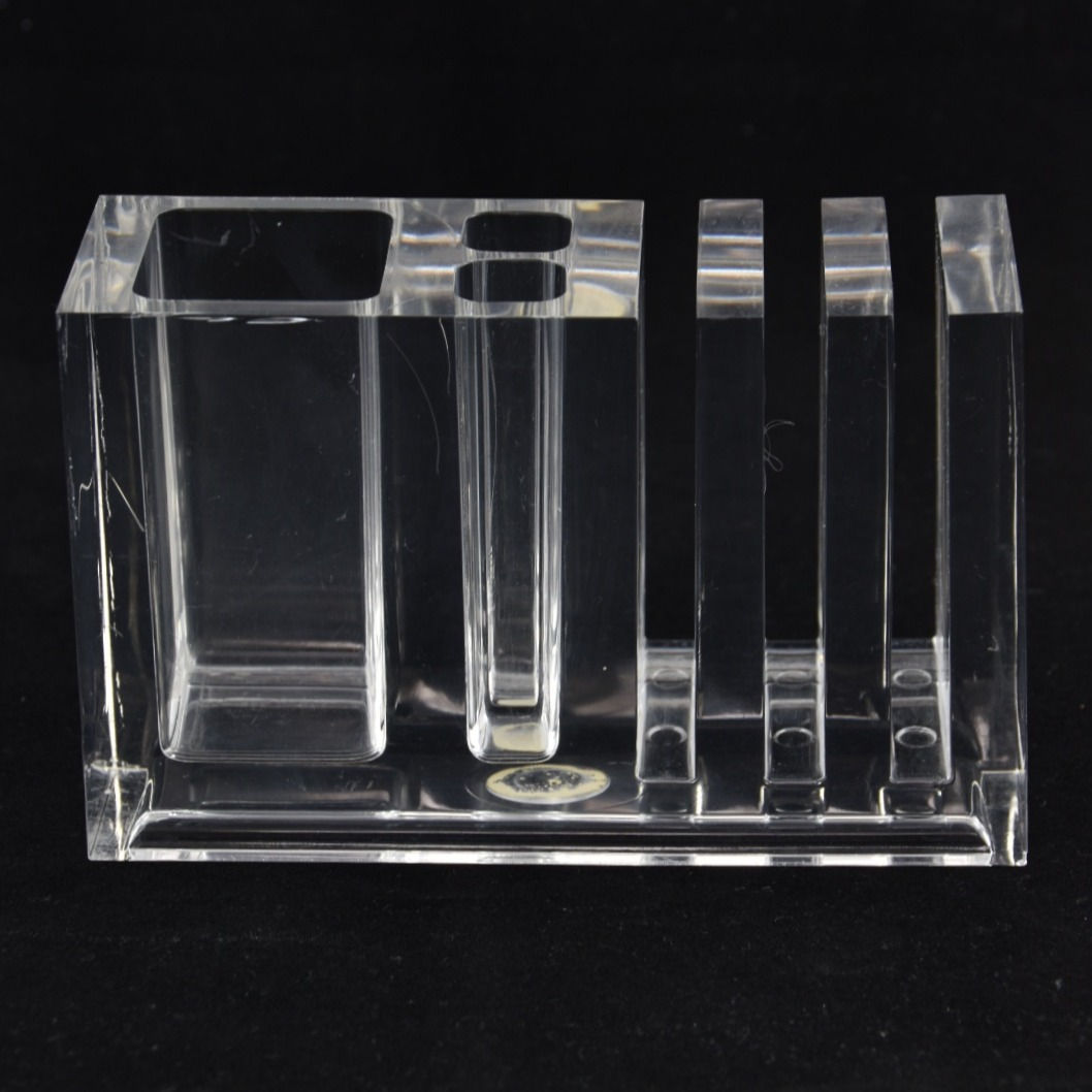 fabio Manlio Coccia Guzzini pen holder organizer acrylic lucite vintage italian design