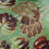Thumbnail: pair antique vases (2) large size retro floral design hand painted soft green tones early 1900's