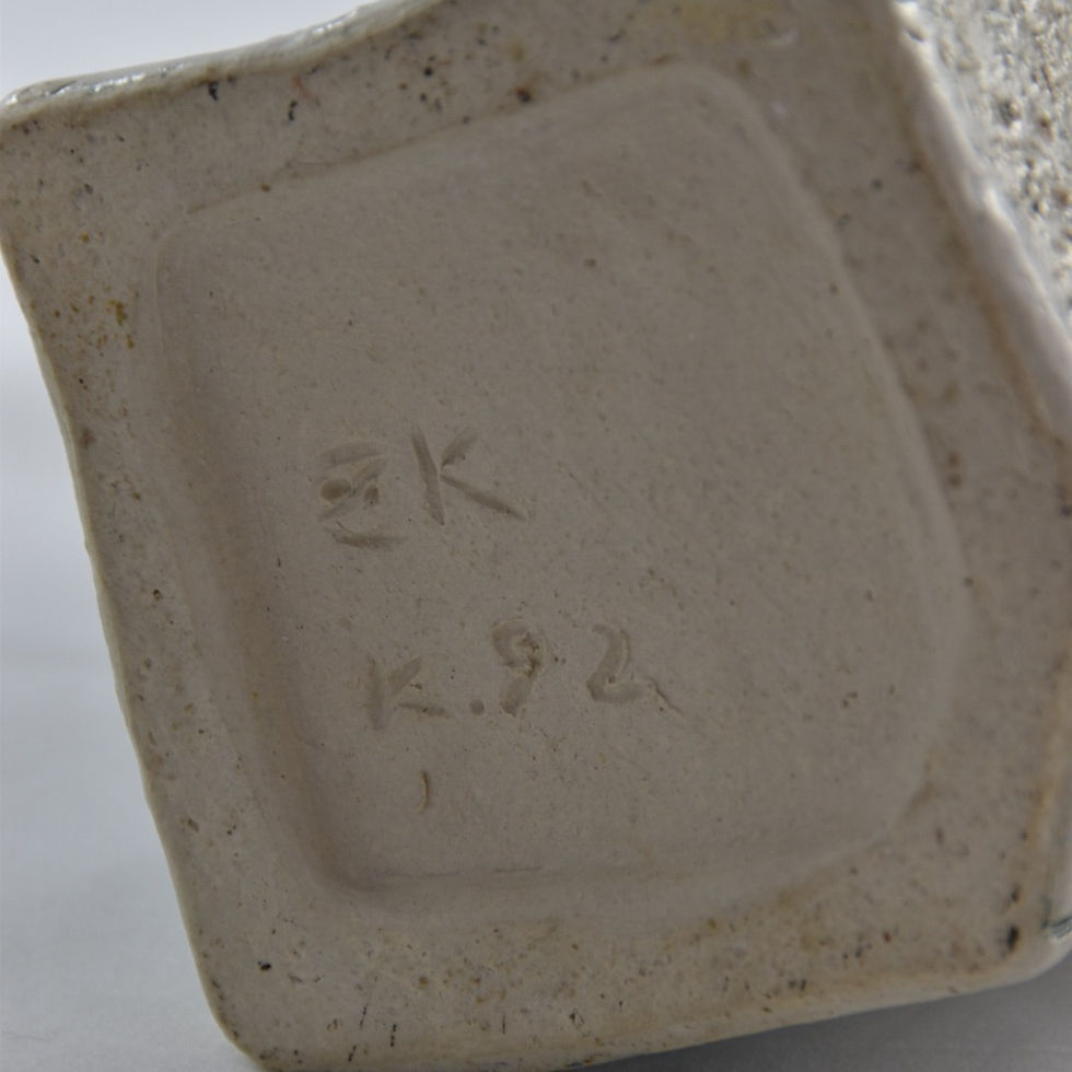 Thumbnail: stoneware vase blue white zenker karthausen german ceramic design