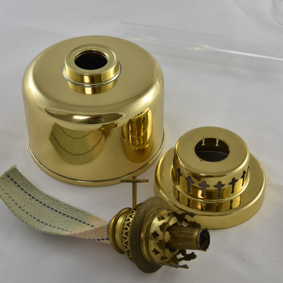 Thumbnail: kerosine oil lamp claus L 101 agne jakobsson swedish vintage design copper base mouthblown clear glass