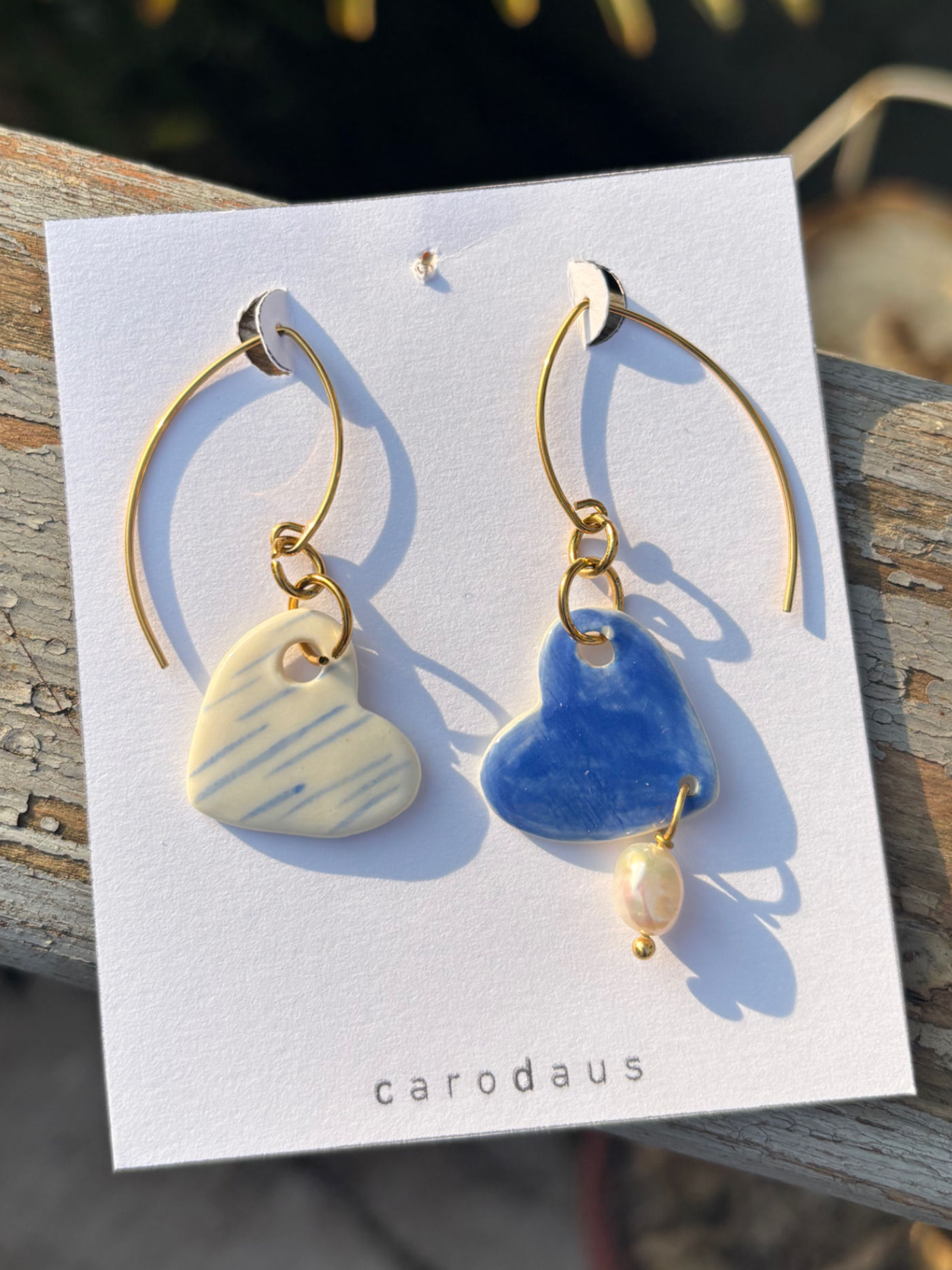 coeur bleu - pendante perle