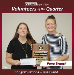 Volunteer of the Quarter- Lisa Bland