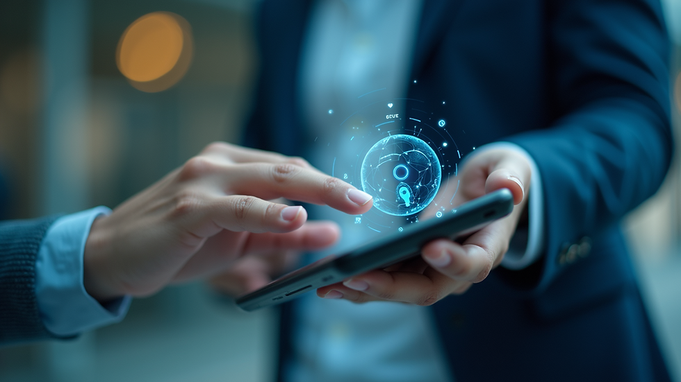 Close-up view of a person interacting with an AI-powered device