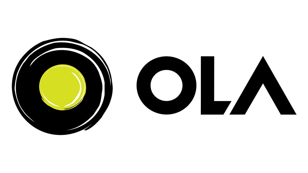 Black and green circular logo next to bold black text "OLA" on a white background. Simple, modern design.