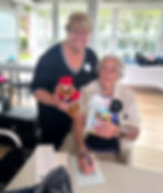 Brand new member Rose Folli teamed up with Sally Cowperthwait to pack bags for kids