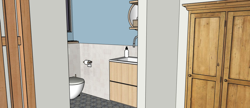 Salle d'eau visiteurs- 3D