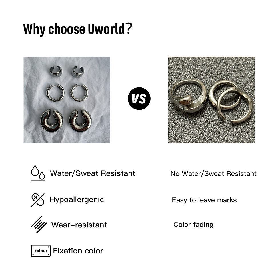 Thumbnail: Uworld Trendy Designer 18K Gold Color Plated White Zircon Pendant Earrings Hypoa