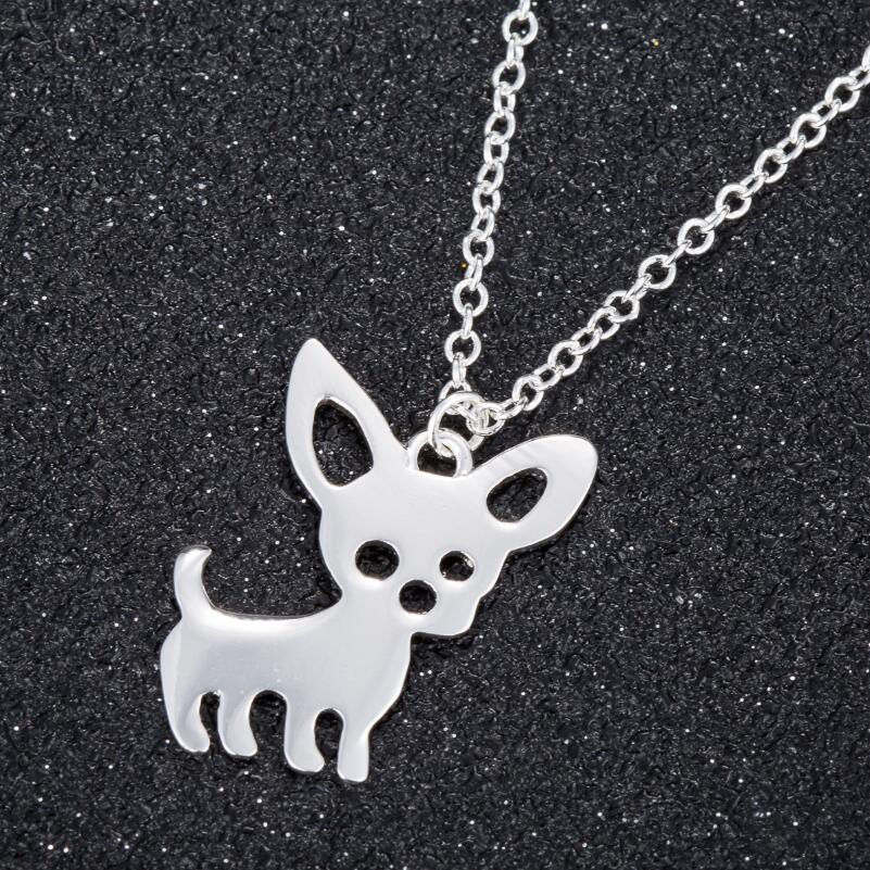 Thumbnail: SMJEL New Cute Chihuahua Pet Pendant Necklaces for Women Love My Pet Animal Dog 