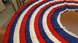 Stitching a blue tier to white skirt base