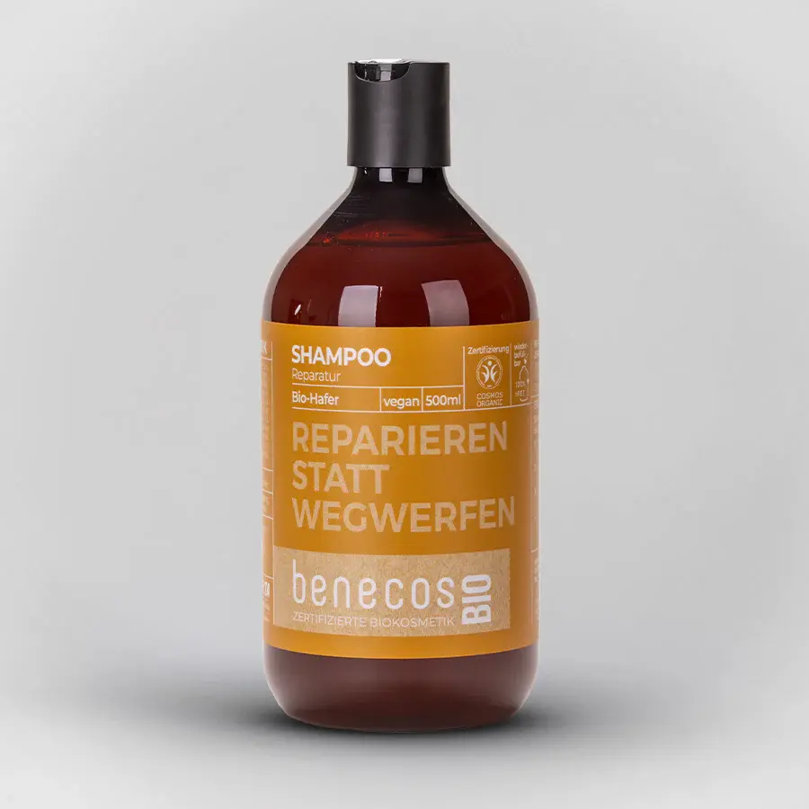 benecosBio Shampoo Reparatur BIO-Hafer REPARIEREN STATT WEGWERFEN