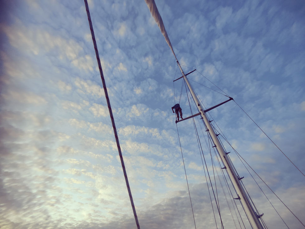 Fixing sailboats at sea