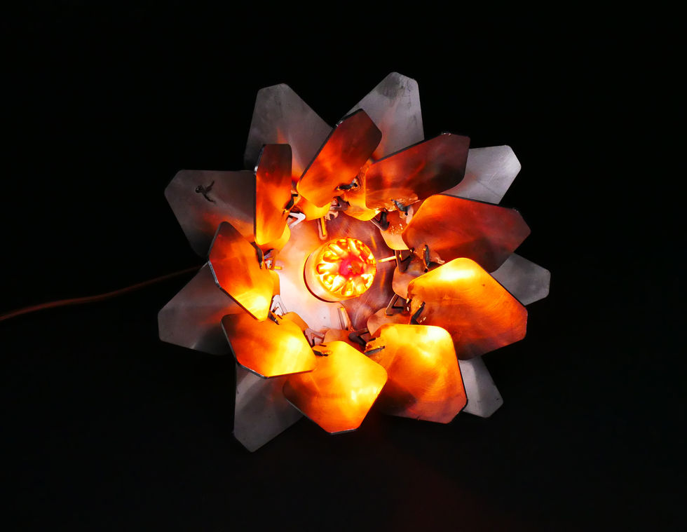 Lampshade made from steel waste