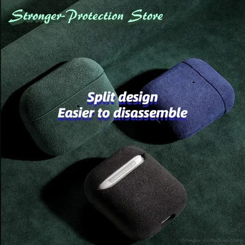 Miniaturbild: Italian Suede Leather Case For Airpods Pro 2 For Airpods Pro 3 Airpods 4 3 Case 