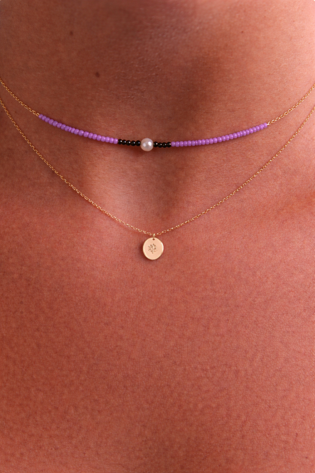 Summer Lavender Pearl Necklace 