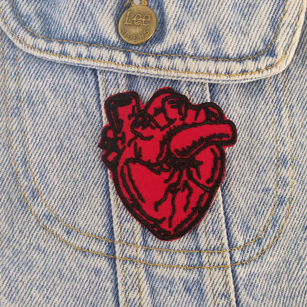 Coração - Patche Bordado com Termocolante