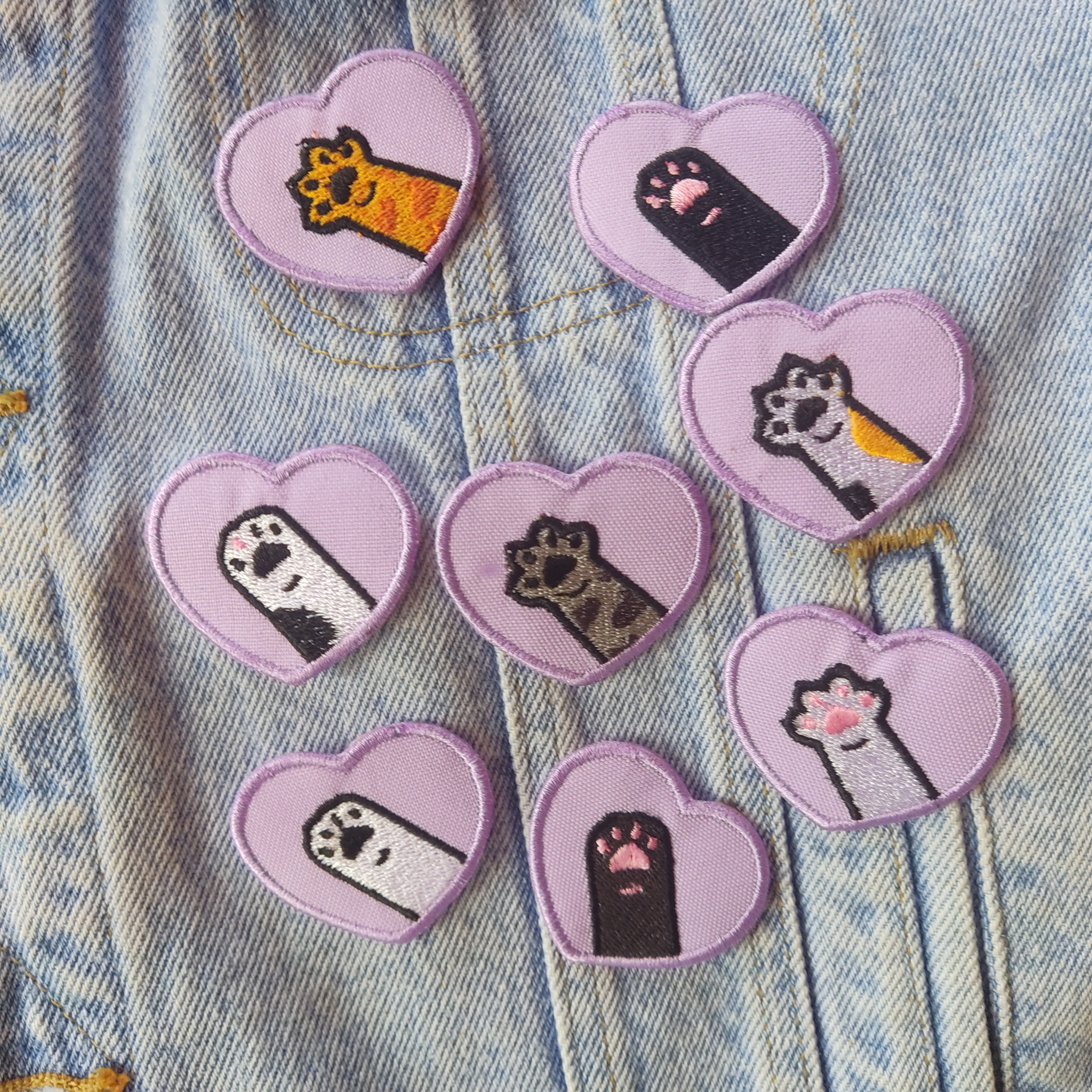 Patinhas de Gato - Patche Bordado com Termocolante