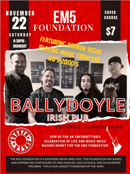 EM5 Fly High Foundation Fundraiser featuring Broken Vegas