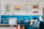 Colorful Eclectic Living Room Gallery Wall Interior Design UES NYC