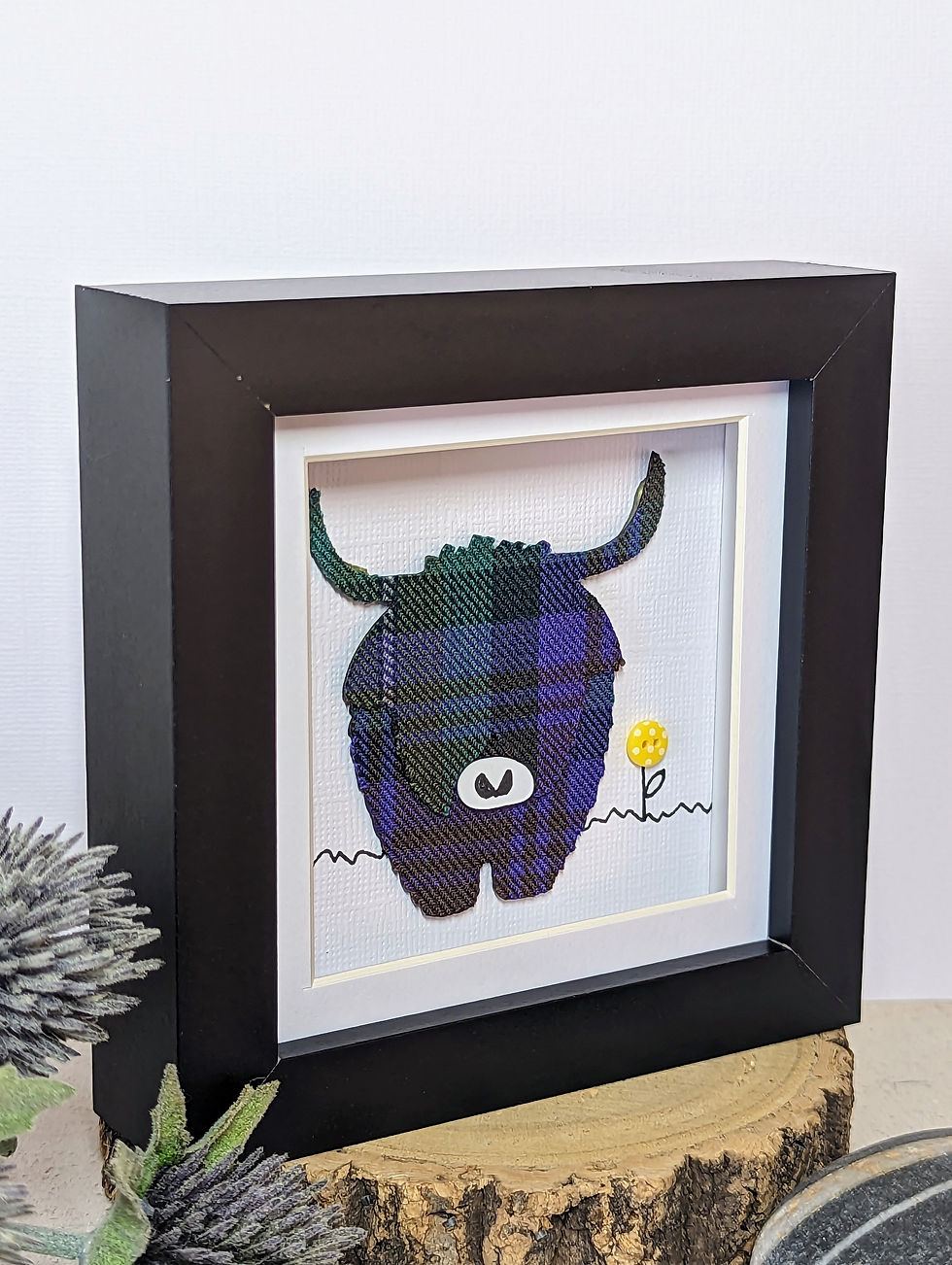 Thumbnail: Henrietta Coo - small framed picture with Isle of Skye Tartan and black frame