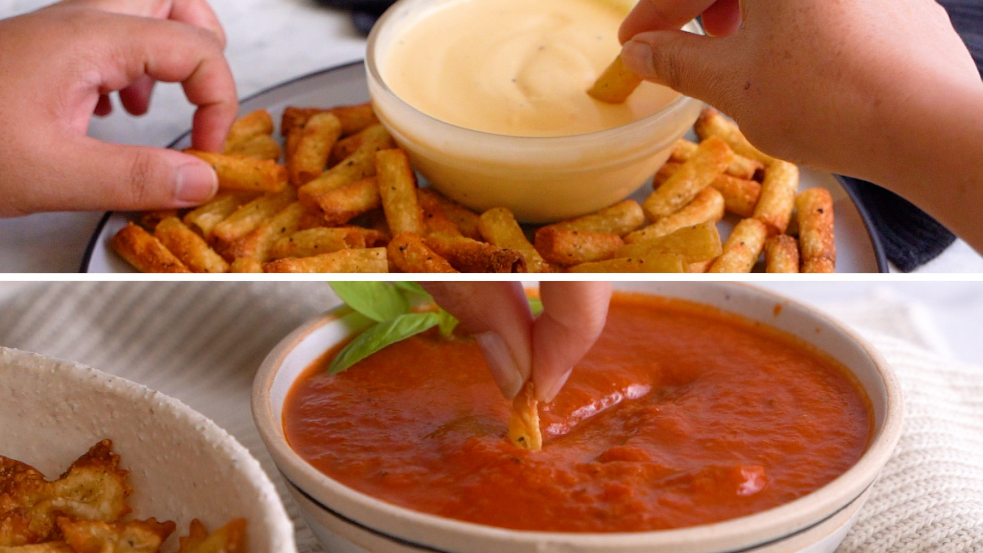 Pasta Chip 'n Dip 2 Ways