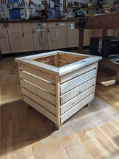 Large square wooden planter