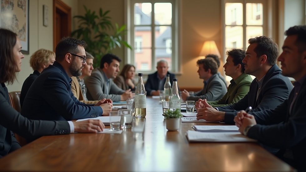 High angle view of a community meeting discussing neighbourhood safety