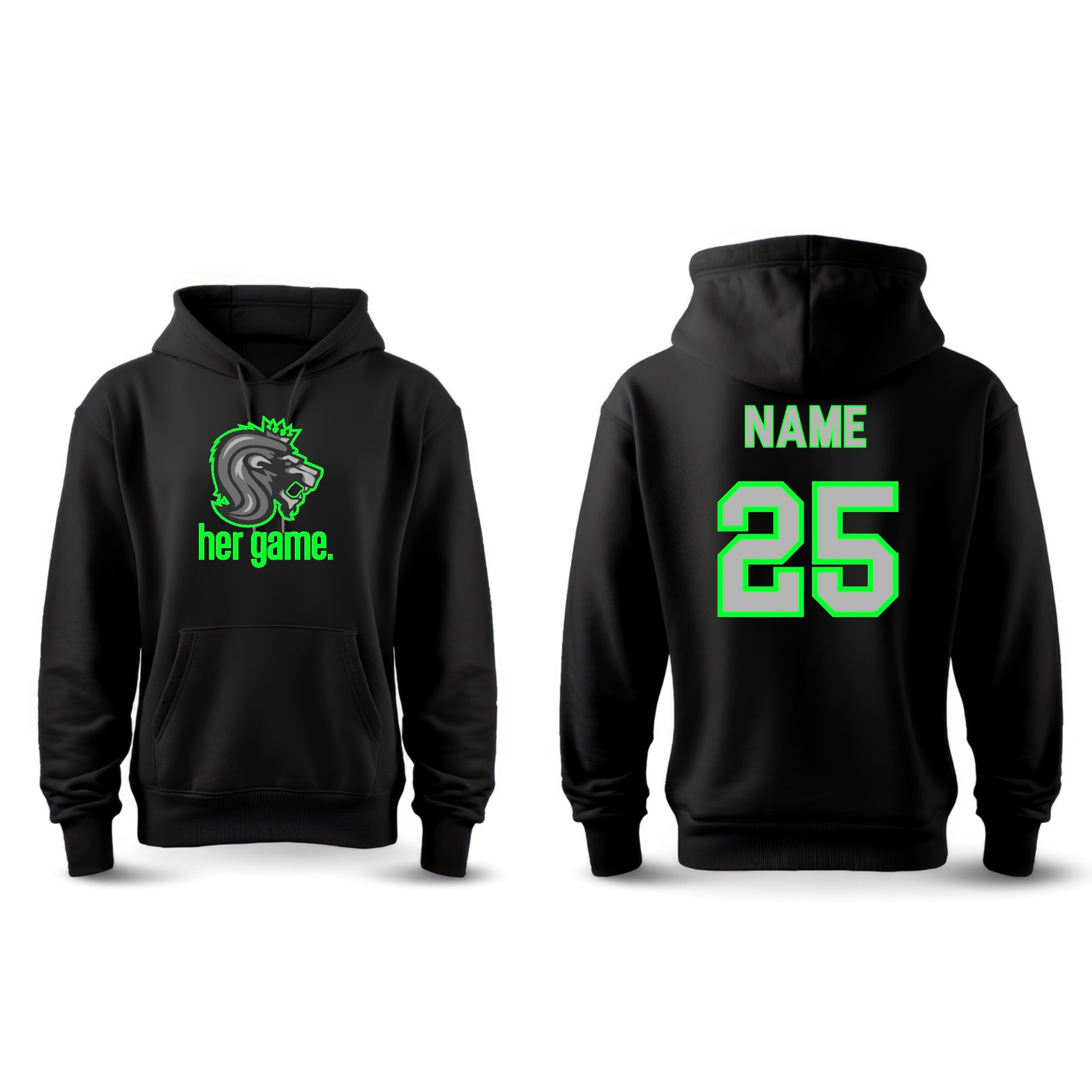 Seattle Majestics Neon Her Game Hoodie-Personalized
