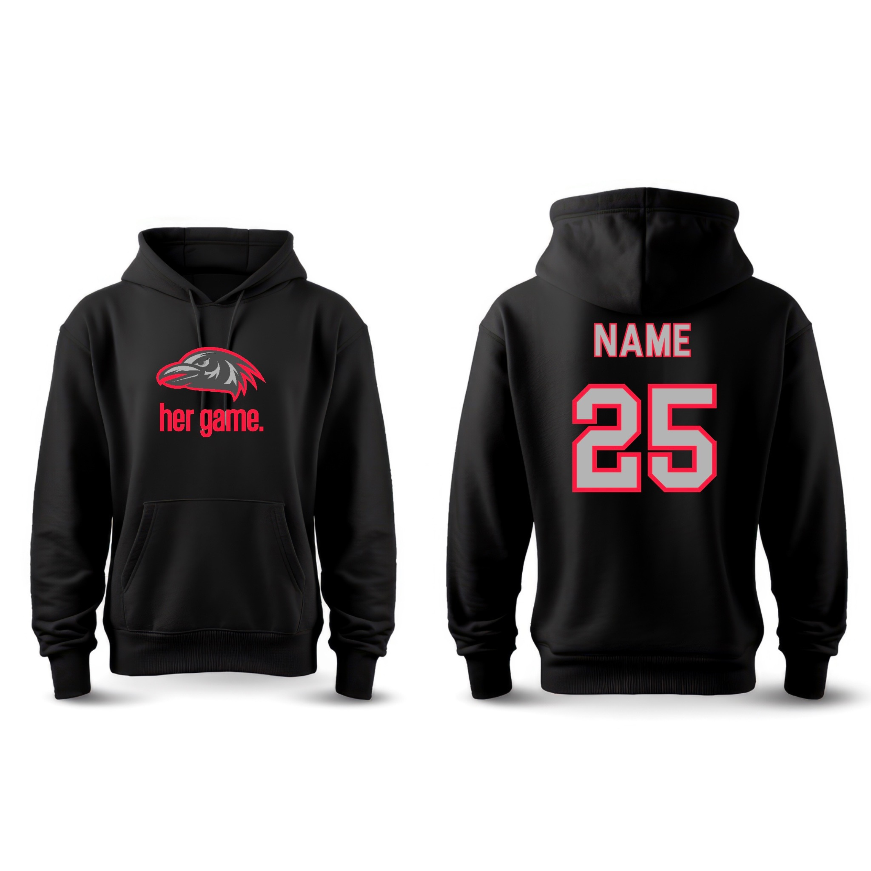 Oregon Ravens Neon Her Game Hoodie-Personalized