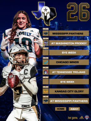 Texas Elite Spartans Announce 2026 Schedule: Defending Champs Face Toughest Road Yet