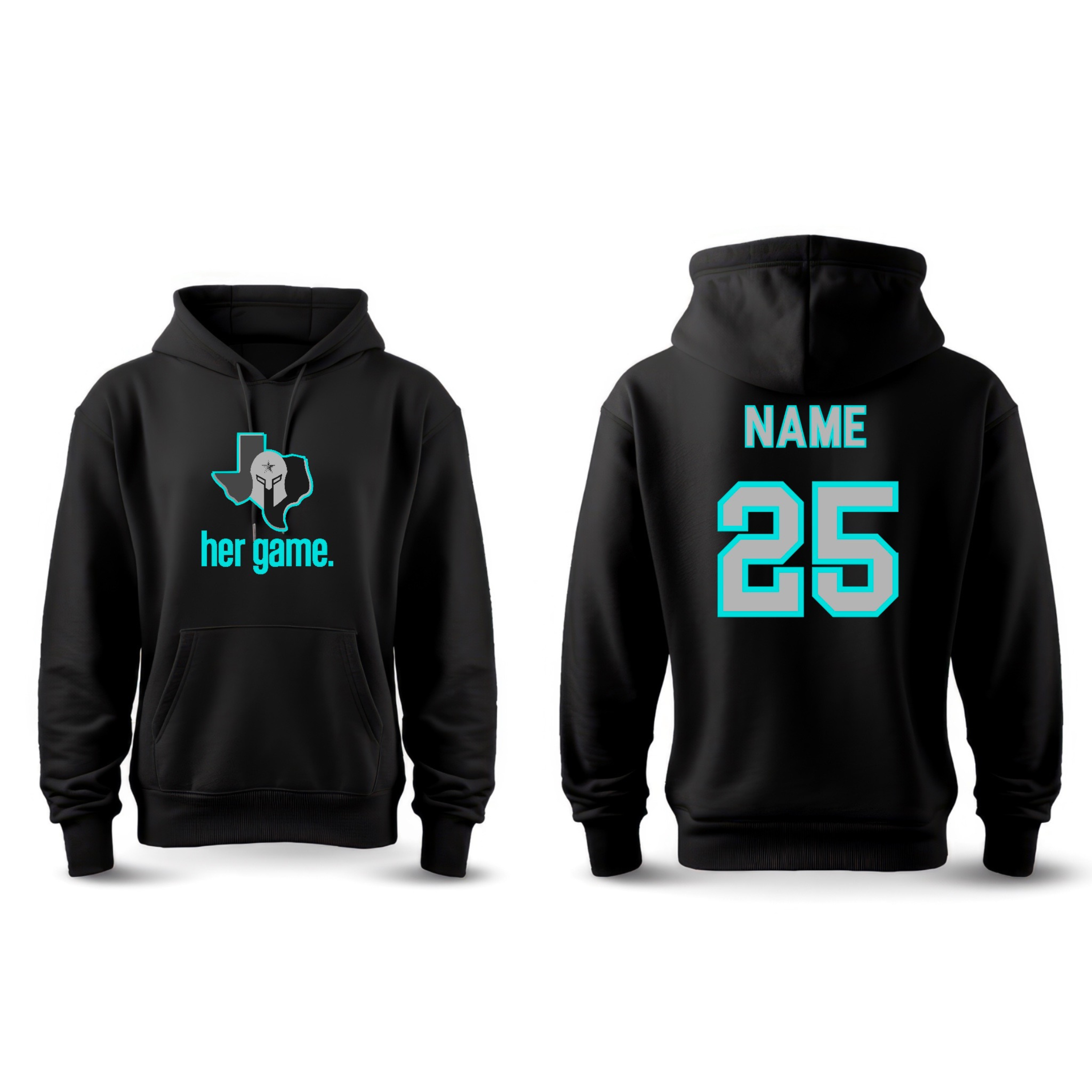 Texas Elite Spartans Neon Her Game Hoodie-Personalized