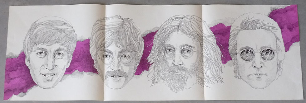 The Beatles Keith McConnell 1974 Purple 12x35.5 Promo Record Store Poster