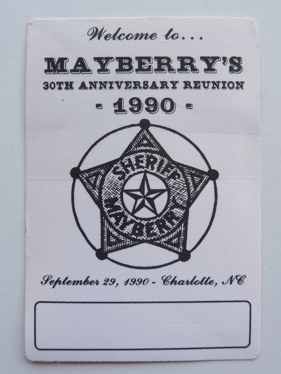 Thumbnail: Andy Griffith Show 1990 Mayberry 30th Reunion Backstage Pass