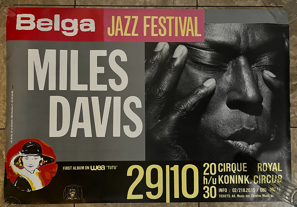 Miles Davis 31.5" x 46" 1986 Belga Festival Concert Poster #329