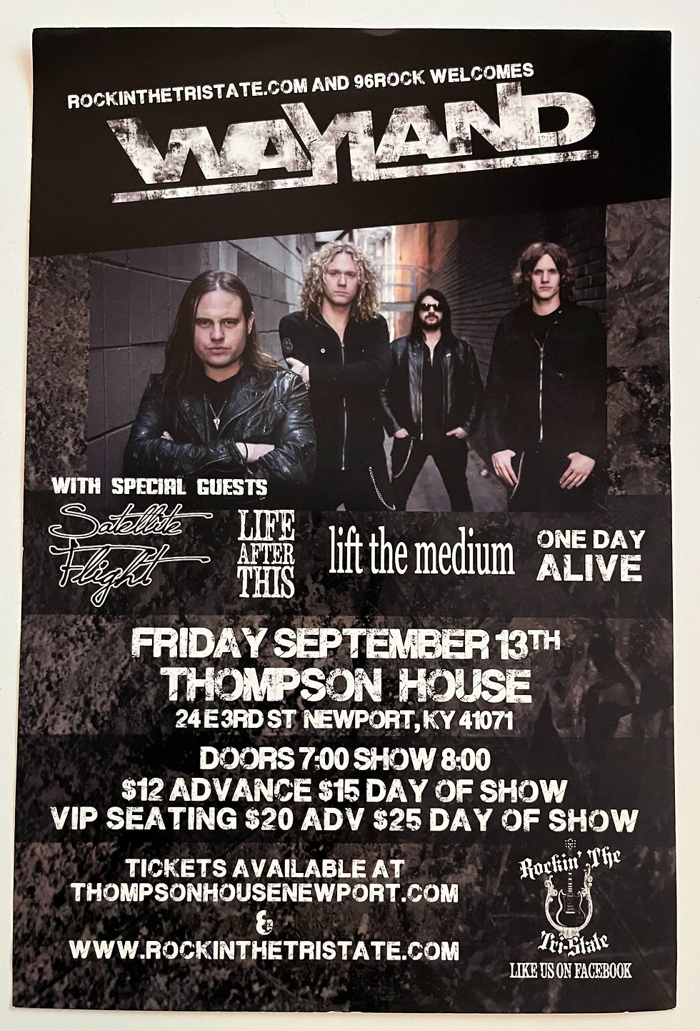 Wayland Original 12" x 18" Promo Concert Tour Poster W2